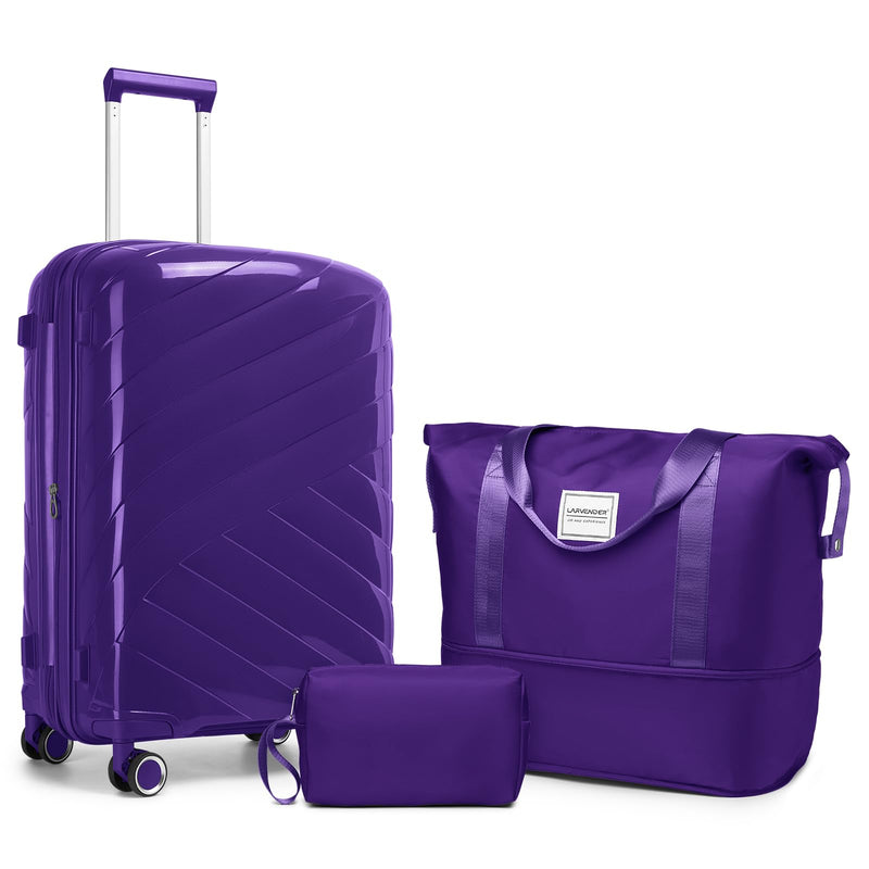 TRIPLAYER Carry On Luggage 22x14x9 Airline Approved, 20 Inch Expandable Hardshell Luggage Carry - on Suitcases with Spinner Wheels, Carry On Suitcase Set for Women (PURPLE)