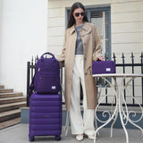 TRIPLAYER Carry On Luggage 22x14x9 Airline Approved, 22 Inch PP Hardshell Luggage Carry - on Suitcase with Spinner Wheels, Carry On Suitcase Set for Women(Purple)