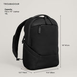 Troubadour Apex 4.0 Compact - 16L Premium Laptop Backpack - Ergonomic & Water Resistant - Designed for Work and Travel - Black