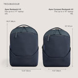 Troubadour Apex 4.0 Compact - 16L Premium Laptop Backpack - Ergonomic & Water Resistant - Designed for Work and Travel - Ink Blue