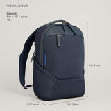 Troubadour Apex 4.0 Compact - 16L Premium Laptop Backpack - Ergonomic & Water Resistant - Designed for Work and Travel - Ink Blue