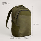 Troubadour Neo Backpack - 22L Lightweight Laptop Backpack - Ergonomic & Water Resistant - Versatile Style for Work and Travel - Bronzed Olive