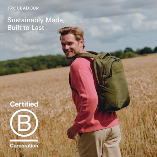 Troubadour Neo Backpack - 22L Lightweight Laptop Backpack - Ergonomic & Water Resistant - Versatile Style for Work and Travel - Bronzed Olive
