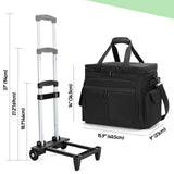 Trunab Rolling Teacher Bag with Expandable File Pocket and Detachable Trolley, Teacher Tote Bag with Wheels for up to 15.6 Inches Laptop (Patented Design) (Black)