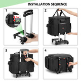 Trunab Rolling Teacher Bag with Expandable File Pocket and Detachable Trolley, Teacher Tote Bag with Wheels for up to 15.6 Inches Laptop (Patented Design) (Black)