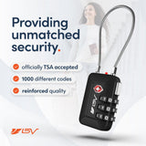 TSA Accepted Luggage Travel Lock, Set - Your - Own Combination Lock for School Gym Locker, Luggage Suitcase Baggage Locks, Filing Cabinets, Toolbox, Case (Black, 2 Pack)
