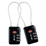 TSA Accepted Luggage Travel Lock, Set - Your - Own Combination Lock for School Gym Locker, Luggage Suitcase Baggage Locks, Filing Cabinets, Toolbox, Case (Black, 2 Pack)