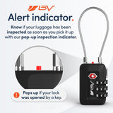 TSA Accepted Luggage Travel Lock, Set - Your - Own Combination Lock for School Gym Locker, Luggage Suitcase Baggage Locks, Filing Cabinets, Toolbox, Case (Black, 2 Pack)