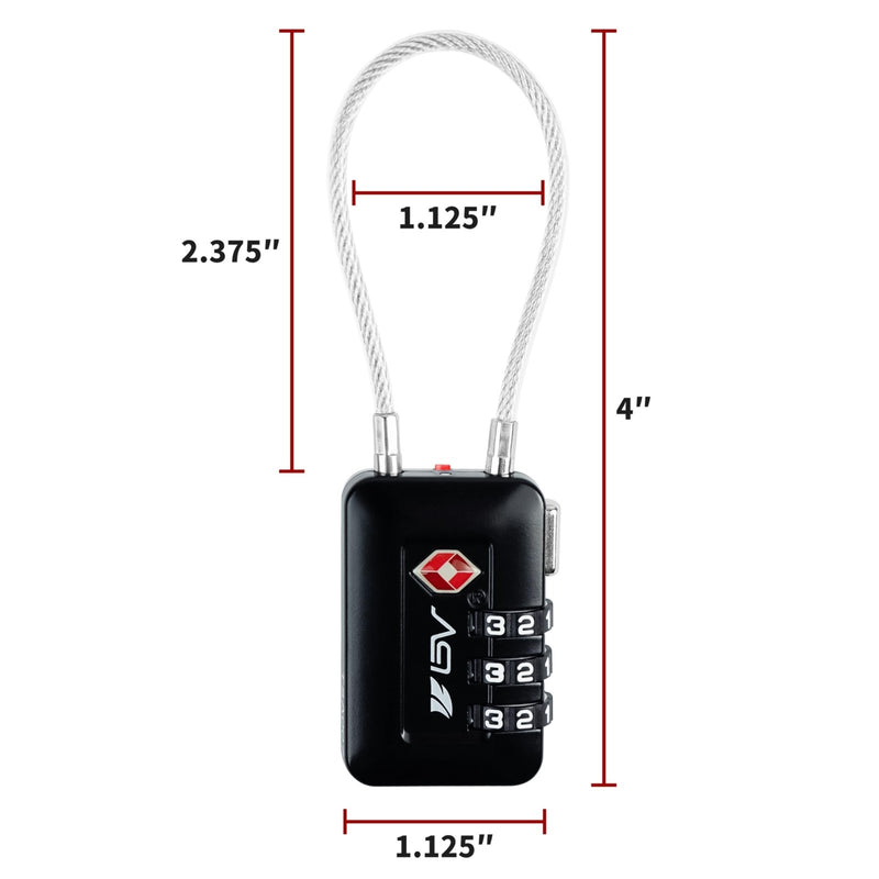 TSA Accepted Luggage Travel Lock, Set - Your - Own Combination Lock for School Gym Locker, Luggage Suitcase Baggage Locks, Filing Cabinets, Toolbox, Case (Black, 2 Pack)