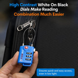 TSA Approved Cable Luggage Locks, Re - settable Combination with Alloy Body