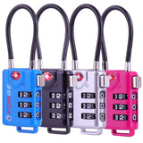TSA Approved Cable Luggage Locks, Re - settable Combination with Alloy Body