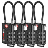 TSA Approved Cable Luggage Locks, Re - settable Combination with Alloy Body
