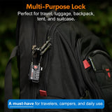 TSA Approved Cable Luggage Locks, Re - settable Combination with Alloy Body, Black 2 Locks.