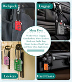 TSA Approved Luggage Locks, Travel Locks Which Also Work Great as Gym Locks, Toolbox Lock, Backpack and More, Black 4 Pack