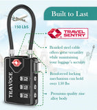 TSA Approved Luggage Locks, Travel Locks Which Also Work Great as Gym Locks, Toolbox Lock, Backpack and More, Black 4 Pack