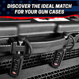 TSA Approved Tactical Gun Case Lock - Protective Rubber Sleeve & Cut - Resistant MonoShaft - Secure Single Shaft Padlock for Guns Luggage Rifles Pistols & Revolver Cases - Child Safe