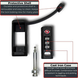 TSA Approved Tactical Gun Case Lock - Protective Rubber Sleeve & Cut - Resistant MonoShaft - Secure Single Shaft Padlock for Guns Luggage Rifles Pistols & Revolver Cases - Child Safe