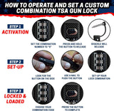 TSA Approved Tactical Gun Case Lock - Protective Rubber Sleeve & Cut - Resistant MonoShaft - Secure Single Shaft Padlock for Guns Luggage Rifles Pistols & Revolver Cases - Child Safe