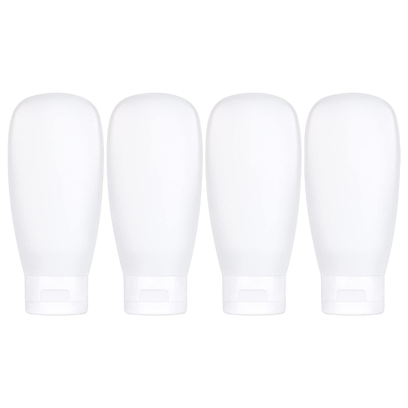 TSA Approved Travel Bottles Set for Toiletries Travel Size Containers Kit 4 Pack Portable Leak Proof Refillable Squeeze Cosmetic Airplane Essential Shampoo Hair Conditioner Body Lotion Bath Shower Gel