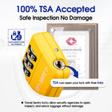 TSA Approved Travel Luggage Locks, Open Alert Combination Lock for School Office & Gym Locker ,Toolbox, Pelican Case,Easy Read Dials - 1, 2 & 4 Pack (1, Yellow 2 Pack)