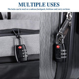 TSA Luggage Locks (4Pack) - 3 Digit Combination Padlocks - Approved Travel Lock for Suitcases & Baggage (Black)
