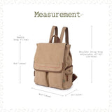 TSD Brand Canvas Backpack Lightweight Travel Daypack Carry On Laptop Backpack Hiking Casual Daypack Backpack (Khaki)