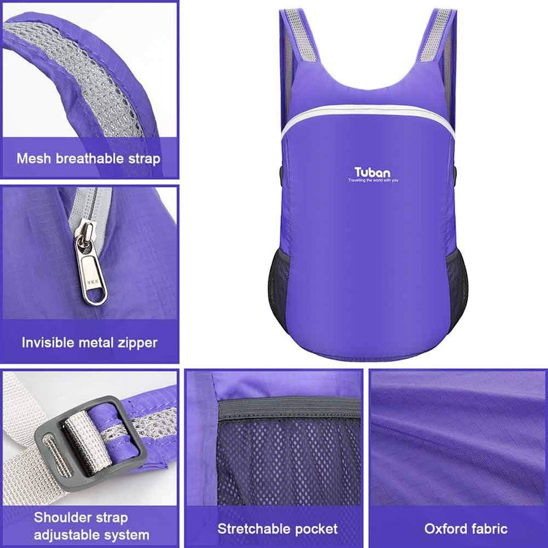 tuban Ultra Lightweight Packable Water Resistant Backpack for Travel Camping Outdoor Hiking Daypack