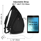 TUDEQU Sling Bag for Women,8 Pockets Sling Bag One Strap Small Crossbody Backpack for Women,19L Sling Backpack Travel Hiking Outdoor Walking Daypack