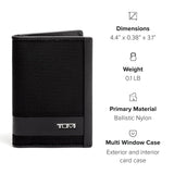 Tumi 01192274 ALPHA SLG Multi - Window Card Case Official Genuine Product, Black, One Size