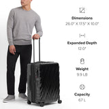 TUMI - 19 Degree Medium Checked Luggage 4 Wheeled Packing Case - Hard Shell Suitcase - 26.0" X 17.5" X 10.0" - Navy
