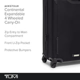 TUMI - Aerotour 4 Wheel Expandable Luggage - Men's and Women's Lightweight Business and Leisure Travel Suitcase - 21.75" Continental Expandable Carry-On, Black