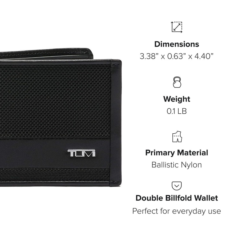 TUMI - Alpha Double Billfold - Men's Premium Wallet - Secure & Durable with Hidden Card Pocket - Black