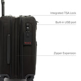 TUMI - Alpha Dual Access Expandable Carry - On Luggage - Zipper Expansion - Durable Ballistic Nylon Lightweight Suitcase - TSA Lock Tracer - Dark Black