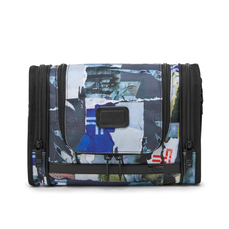 TUMI - Alpha Hanging Travel Kit - Toiletries and Cosmetics Organizer - Travel Essentials Bag with Hooks & Pockets - Black with Red Accents