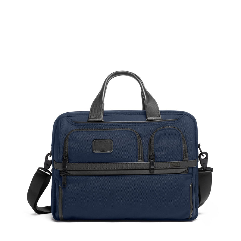 TUMI - Alpha Medium 15" Expansion Laptop Briefcase - Professional Briefcase for Commute or Travel - Padded Compartment Fits up to 15" Screen - Navy