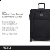 TUMI - Alpha Medium Dual Access Expandable 4 - Wheeled Checked Luggage - Zipper Expansion - Durable Ballistic Nylon - Medium Capacity Suitcase with TSA Lock - Black