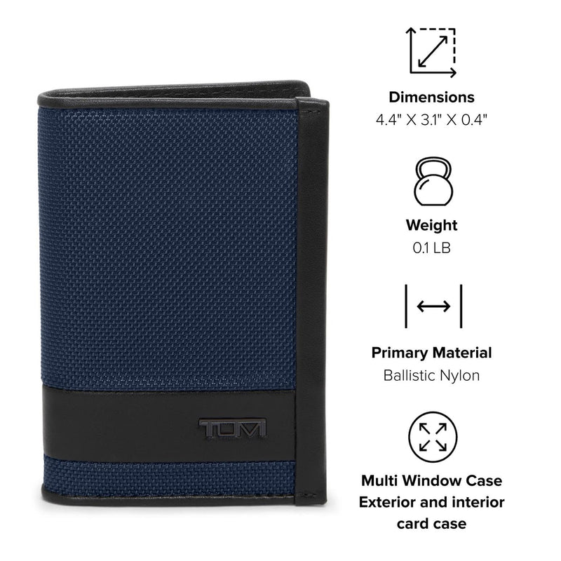 TUMI - Alpha Multi Window Card Case - Slim Profile Men's Wallet With ID Windows - Navy