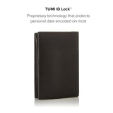 TUMI - Delta L - Fold Wallet with RFID Lock - Slim Bifold Leather Wallet - ID Window & Card Slots - Premium Gift Box - 4" x 3" - Black