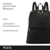 TUMI - Just In Case Foldable Backpack - Lightweight, Compact Travel Backpack - For One Bag Travel - 15.5" X 12.3" X 4.5" - Black with Gold Hardware