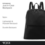 TUMI - Just In Case Foldable Backpack - Lightweight, Compact Travel Backpack - For One Bag Travel - 15.5" X 12.3" X 4.5" - Black with Gunmetal Hardware