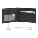 TUMI - Nassau Double Billfold Wallet - Men's Premium Leather Card Holder - RFID Protection - Smooth Black Leather