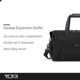 Tumi Unisex Double Expansion Duffel, Black, One Size