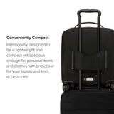 TUMI - Voyageur Leger 4 Wheeled Luggage - Women's Lightweight and Spacious, Sleek Silhouette, Durable Premium Suitcase - 16" Compact Carry - On, Black with Gold Hardware