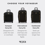 TUMI - Voyageur Leger 4 Wheeled Luggage - Women's Lightweight and Spacious, Sleek Silhouette, Durable Premium Suitcase - 16" Compact Carry - On, Black with Gold Hardware