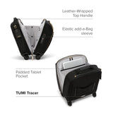 TUMI - Voyageur Leger 4 Wheeled Luggage - Women's Lightweight and Spacious, Sleek Silhouette, Durable Premium Suitcase - 16" Compact Carry - On, Black with Gold Hardware