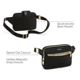 TUMI - Voyageur Sedona Crossbody Sling Bag - Nylon Crossbody Purse for Business & Travel - Stylish Women's Crossbody Bag - Black & Gold