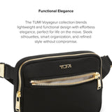 TUMI - Voyageur Sedona Crossbody Sling Bag - Nylon Crossbody Purse for Business & Travel - Stylish Women's Crossbody Bag - Black & Gold