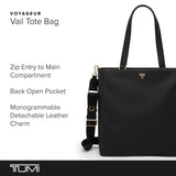 TUMI - Voyageur Vail Leather Tote - Women's Lightweight, Multipurpose, Everyday Bag with Crossbody Strap and Laptop Storage - North/South, Black with Light Gold Hardware