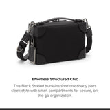 Tumi Womens Small Soft Trunk Crossbody Black Studded One Size