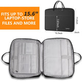 TUNROP Laptop Bag,15.6 Inch Laptop Case with 13 Pockets Accordion File Organizer,Durable & Water - Repellent Fabric Computer Bag Compatible for Lenovo, HP, Dell, MacBook,Gifts for Women Men
